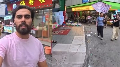 An Indian man travelling in China showed garbage-strewn streets and asked why India was often singled out as dirty. (Instagram/pranavkarad) An Indian man travelling in China showed garbage-strewn streets and asked why India was often singled out as dirty. (Instagram/pranavkarad)