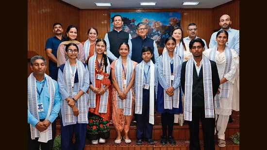Kataria congratulated the students, teachers and schools, saying the achievements reflected the potential of government school students when provided with the right guidance and opportunities. (HT Photo)