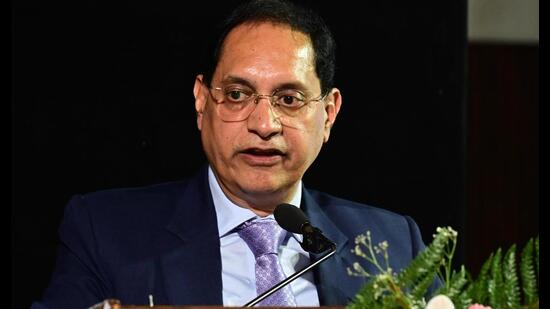 SEBI chairman Tuhin Kant Pandey at PU. (Ravi Kumar/HT)