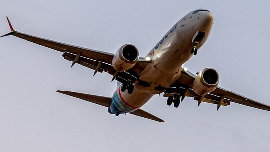 A replacement FlyDubai plane landing at Ben Gurion Airport near Tel Aviv with passengers from flight 1073.