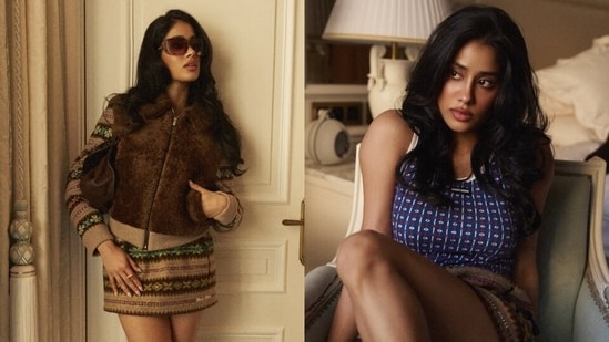 Janhvi Kapoor's look for the Miu Miu showcase. 
