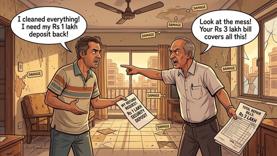 Mumbai real estate: A Mumbai tenant whose family lived in a rented apartment for around a decade has alleged that the landlord refused to return their ₹1 lakh security deposit, (Picture for representational purposes only) (Gemini Generated Photo )