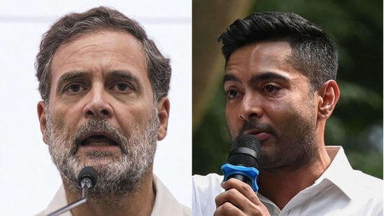 After the CJI's remarks, Rahul Gandhi and Abhishek Banerjee flagged an alleged ECI press note dated September 26. (PTI/ HT Photo: Samir Jana)