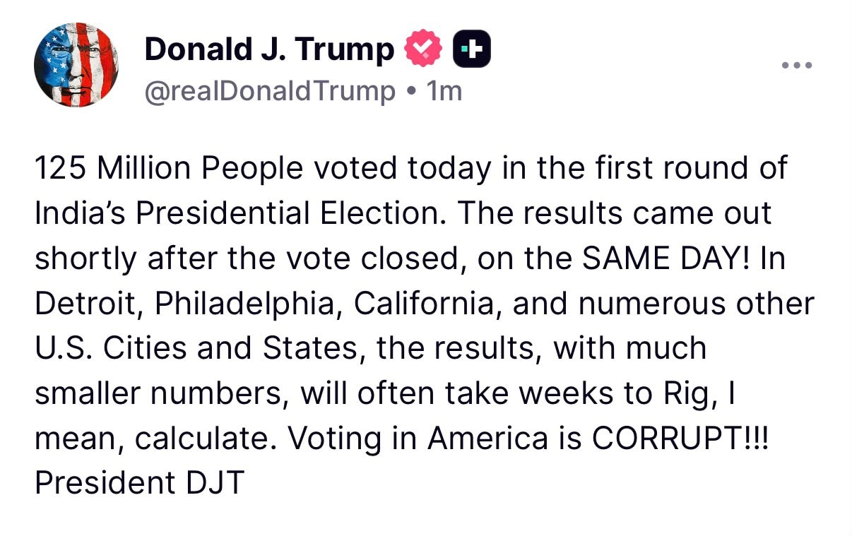 Trump truth social post Trump truth social post