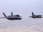 (IAF Photo: A USAF F-35 flying in formation with the IAF’s Tejas during Tarang Shakti) (IAF Photo: A USAF F-35 flying in formation with the IAF’s Tejas during Tarang Shakti)
