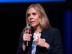 Democratic U.S. Senate candidate Dr. Annie Andrews speaks during the Spratt Issues Conference at the Francis Marion University Performing Arts Center on August 22.