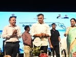 CM Rekha Gupta along with water minister Parvesh Verma at the launch event. (Arvind Yadav/HT Photo)