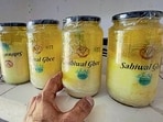 Clarified butter for sale in Ludhiana on Monday. (Gurpreet Singh/ht)