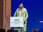 Haryana chief minister Nayab Saini addressing the SING FORUM during his visit, in Singapore on Monday. (ANI)