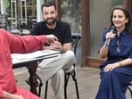 Mumbai, India - Oct. 5, 2026: Dinesh Vazirani, Nakul Dev Chawla and Minal Vazirani addressing to media for preview on Art Mumbai 2026, at Mahalaxmi Racecourse, in Mumbai, India, on Monday, October 5, 2026. (Anshuman Poyrekar/HT Photo)