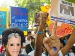 NSUI members said they staged the protest near a barricade because they were not allowed to enter Jantar Mantar. NSUI members said they staged the protest near a barricade because they were not allowed to enter Jantar Mantar.