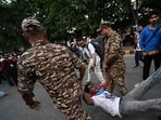 The Delhi Police registered four cases following clashes between security personnel and members of the NSUI and IYC during protests against the SIR exercise. (HT PHOTO)