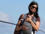 Usha Vance almost tripped while stepping off a helicopter with her baby on October 5.