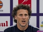 Uruguay's head coach Diego Forlan during a press conference ahead of the international friendly against India. (PTI)