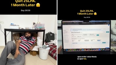 The man who said he left his ₹25 LPA corporate job for an e-commerce business. (Instagram/kamal.t0lani) The man who said he left his ₹25 LPA corporate job for an e-commerce business. (Instagram/kamal.t0lani)
