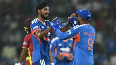 Arshdeep Singh and Axar Patel rattled the West Indies early with three quick wickets. (PTI)