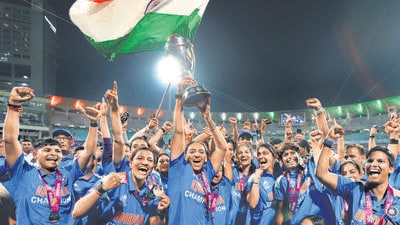 Harmanpreet Kaur celebrates after leading India to the World Cup win in 2025. (Getty Images) Harmanpreet Kaur celebrates after leading India to the World Cup win in 2025. (Getty Images)