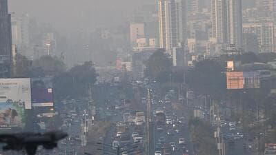 Pune, India - Dec. 23, 2022: Hazy weather seen on Pune Banglore highway near Wakad in Pune, India, on Friday, December 23, 2022. (HT PHOTO) Pune, India - Dec. 23, 2022: Hazy weather seen on Pune Banglore highway near Wakad in Pune, India, on Friday, December 23, 2022. (HT PHOTO)