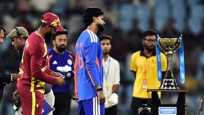 Shreyas Iyer won the toss and elected to field first at the Ekana Stadium in Lucknow (AFP)