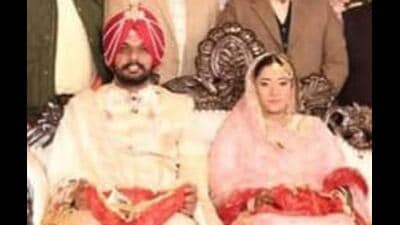 Sirhind Market Committee chairman Amarinder Singh and his bride Manwinder Kaur at their wedding on February 10, 2026. Sirhind Market Committee chairman Amarinder Singh and his bride Manwinder Kaur at their wedding on February 10, 2026.