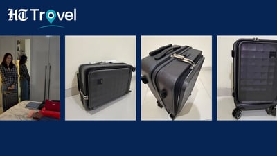 I tested this compact Snitch suitcase on a quick Delhi work trip, fitting clothes, shoes, laptop, tablet, charger and tripod. (Hindustan Times) I tested this compact Snitch suitcase on a quick Delhi work trip, fitting clothes, shoes, laptop, tablet, charger and tripod. (Hindustan Times)