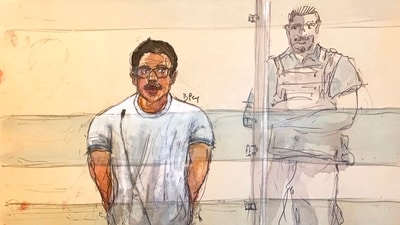 This courtroom sketch made on October 5, 2026 shows Indian national Rohan Rane (L) appearing during his trial over allegedly forcing minors in which young girls, most of them minors, were forced to engage in sexual acts online and to mutilate themselves, at the assizes courthouse in Paris. (AFP) This courtroom sketch made on October 5, 2026 shows Indian national Rohan Rane (L) appearing during his trial over allegedly forcing minors in which young girls, most of them minors, were forced to engage in sexual acts online and to mutilate themselves, at the assizes courthouse in Paris. (AFP)