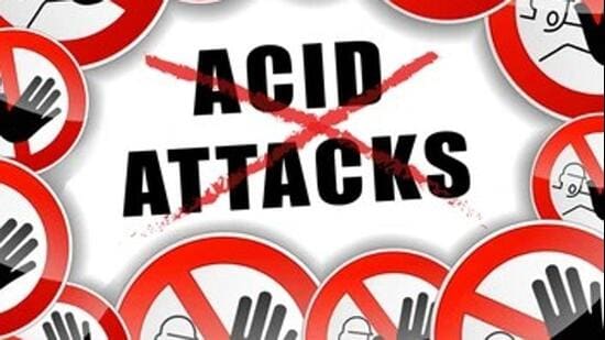 The woman was attacked with acid while returning from a library