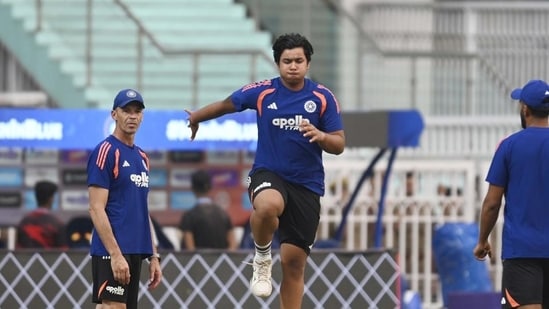 Vaibhav Sooryavanshi in action before the India vs West Indies 1st T20I Vaibhav Sooryavanshi in action before the India vs West Indies 1st T20I