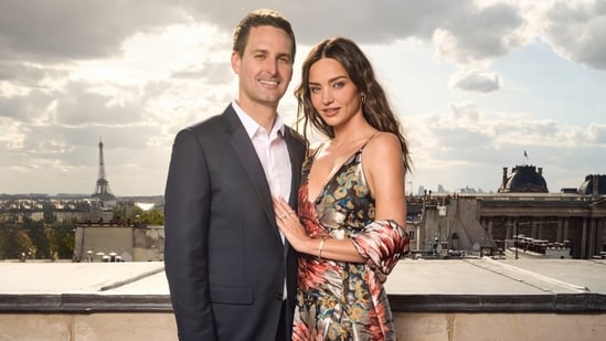 Evan Spiegel and Miranda Kerr, whose gift cleared $550 million in medical debt across California.(@mirandakerr/Instagram)
