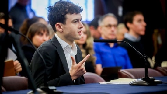 Jacob Coxon during Monday’s hearing in New York.