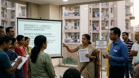 Short-term rentals in NCR are under scrutiny, with Noida and Ghaziabad residents’ associations raising security concerns. (Photo for representational purposes only) (Gemini-generated image)