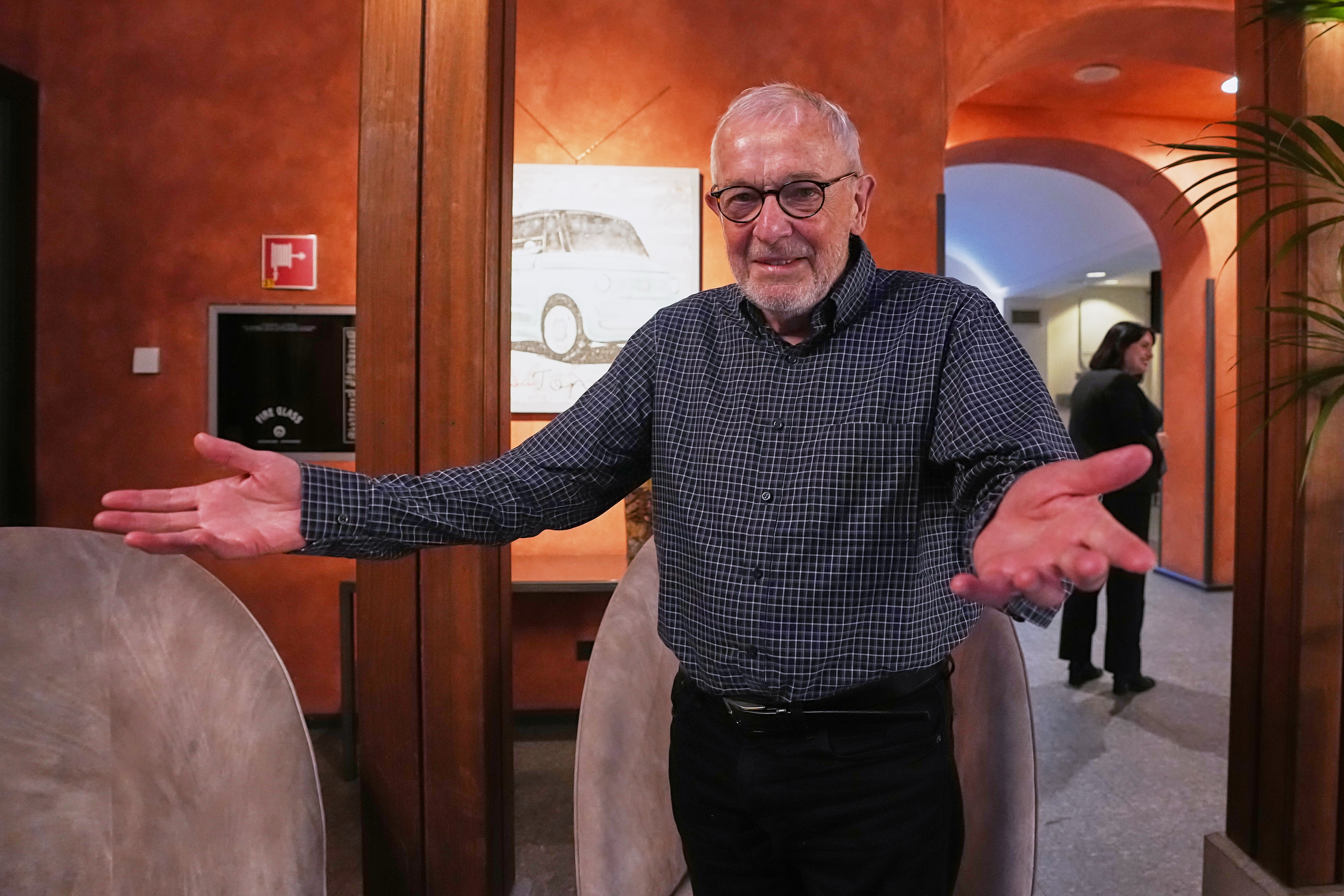 Physicist Francis Halzen reacts after he was awarded the Nobel Prize in Physics for his contributions to the IceCube Neutrino Observatory and the discovery of high-energy neutrinos of astrophysical origin. (AP Photo) Physicist Francis Halzen reacts after he was awarded the Nobel Prize in Physics for his contributions to the IceCube Neutrino Observatory and the discovery of high-energy neutrinos of astrophysical origin. (AP Photo)