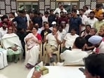Lok Sabha LoP Rahul Gandhi, Congress MP Priyanka Gandhi Vadra and other INDIA bloc MPs at New Police Line, Kingsway Camp after being detained by Delhi Police during a protest at Akashvani Bhavan against Chief Election Commissioner Gyanesh Kumar, in New Delhi on Tuesday. (ANI Video Grab)
