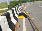 Railings seen on the mahipalpur flyover in September.