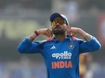 India's Virat Kohli gestures during the second one-day international cricket match between India and West Indies in Guwahati, India India's Virat Kohli gestures during the second one-day international cricket match between India and West Indies in Guwahati, India