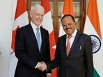 Meeting between National Security Adviser Ajit Doval and his Canadian counterpart David Morrison (PTI)