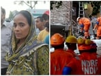 Seemapuri collapse traps families, sparks frantic rescue operation.(HT)