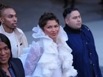 Zendaya attends the Louis Vuitton Women's Wear Spring Summer 2027 collection presented in Paris. (AP Photo/Aurelien Morissard)