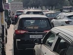 Several commuters took to social media to complain about the prolonged traffic snarls and tagged the Noida Traffic Police to allege poor traffic management and inadequate communication regarding the VIP movement. (HT Photo)