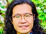 Guangtian Ha, a professor at Haverford College, was arrested and charged over antisemitic remarks.(X/@NizNellie3)