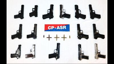 Apart from recovering weapons, police teams have also impounded their two cars being used for criminal activities. (HT) Apart from recovering weapons, police teams have also impounded their two cars being used for criminal activities. (HT)