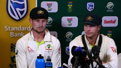 Cameron Bancroft and Steve Smith after the Sandpapergate. (X Images) Cameron Bancroft and Steve Smith after the Sandpapergate. (X Images)