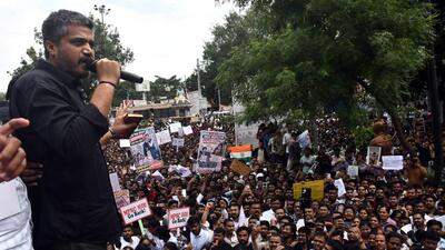 Pune, India -September 07, 2026:MLA Rohit Pawar during MPSC students akrosh morcha from omkareshwar temple, Shaniwar peth to Collector office in Pune, India, Monday, -September 07, 2026-HT photo Pune, India -September 07, 2026:MLA Rohit Pawar during MPSC students akrosh morcha from omkareshwar temple, Shaniwar peth to Collector office in Pune, India, Monday, -September 07, 2026-HT photo