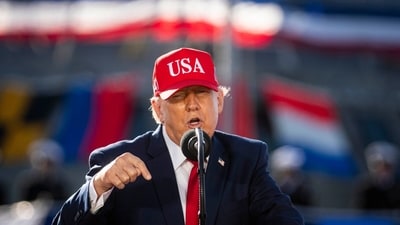 US President Donald Trump was asked to apologize by Democrat Congressional members from California, over his LA, San Diego comments. (Bloomberg) US President Donald Trump was asked to apologize by Democrat Congressional members from California, over his LA, San Diego comments. (Bloomberg)