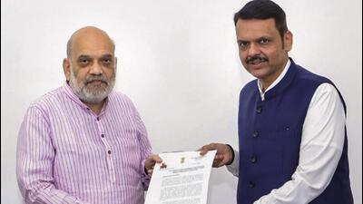 Union Home Minister Amit Shah during a meeting with Maharashtra CM Devendra Fadnavis (PTI) Union Home Minister Amit Shah during a meeting with Maharashtra CM Devendra Fadnavis (PTI)