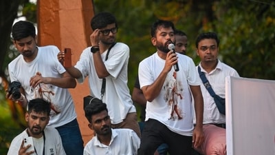 CJP founder Abhijeet Dipke during a protest at Shivaji Park, Dadar. (Raju Shinde/HT) CJP founder Abhijeet Dipke during a protest at Shivaji Park, Dadar. (Raju Shinde/HT)