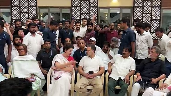 New Delhi, Oct 06 (ANI): Lok Sabha LoP Rahul Gandhi, Congress MP Priyanka Gandhi Vadra and other INDIA bloc MPs at New Police Line, Kingsway Camp after being detained by Delhi Police during a protest at Akashvani Bhavan against Chief Election Commissioner Gyanesh Kumar, in New Delhi on Tuesday.