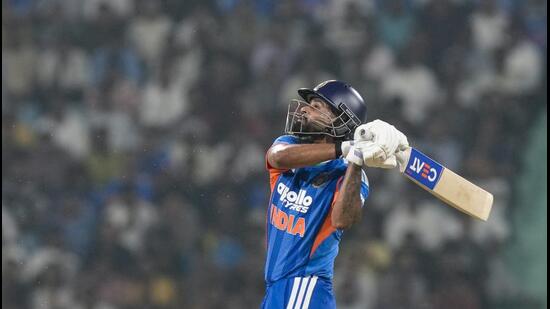 Shreyas Iyer in action vs West Indies in Lucknow on Tuesday. (PTI)