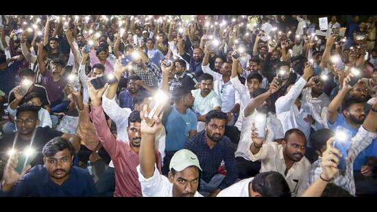 Thousands of job aspirants have been protesting at three sites in Pune. (PTI)