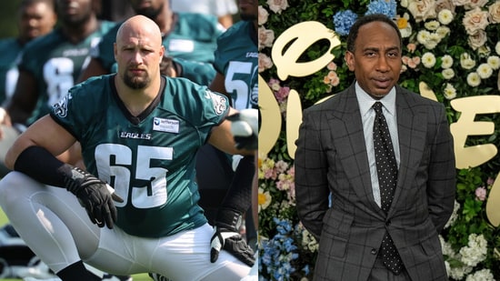 Lane Johnson (L) and Stephen A. Smith.